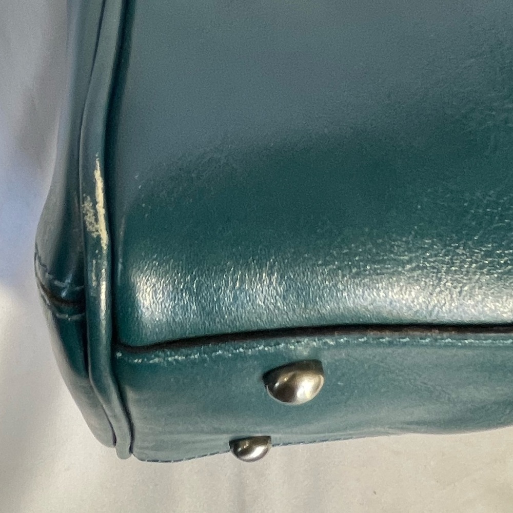 Patricia Nash Teal Embossed Leather Satchel - Picture 7 of 16